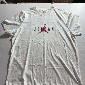 Jordan White and Red Men's Short Sleeve Tee